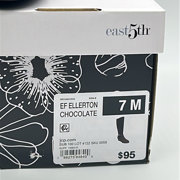 2529- East 5th Brown Over the Knee Boots Wedge Heel & Buckle Strap Size 7M NWT - Picture 10 of 10